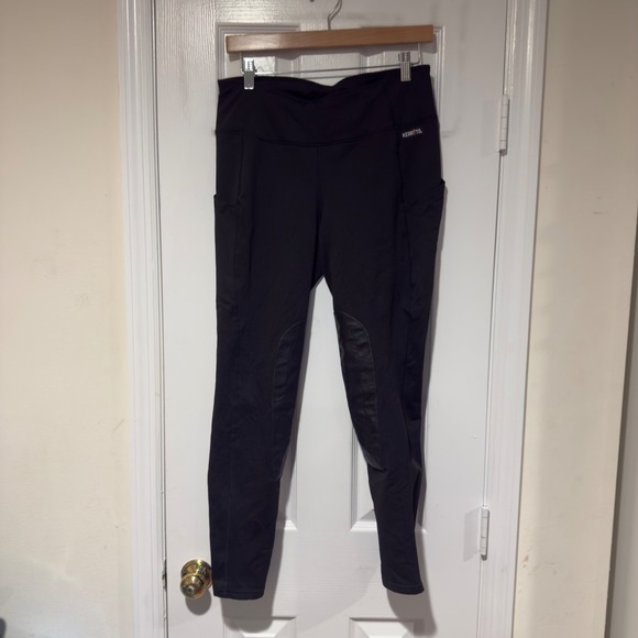 Kerrits Fleece Lite II Knee Patch Riding Tights Womens Large Black Equestrian - Picture 3 of 10